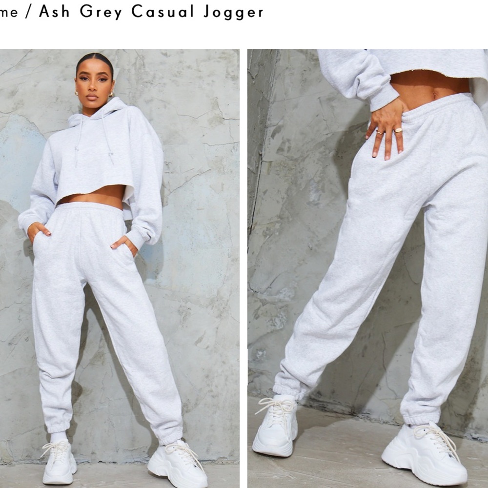 Prettylittlething grey oversized joggers